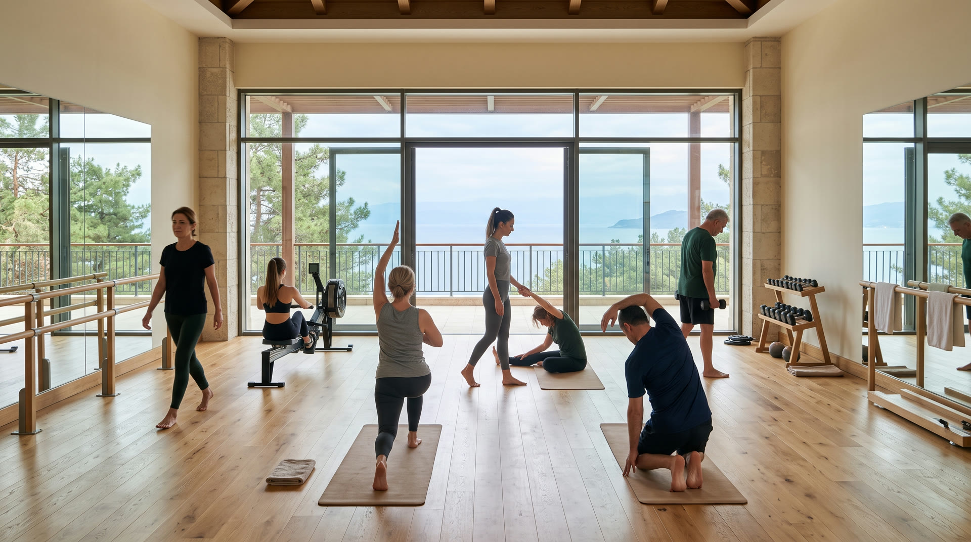 Fitness salonu — kuvvet ve direnç istasyonları