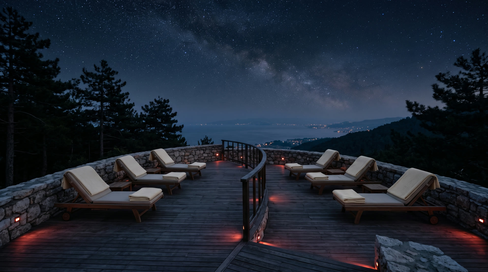 Gökyüzü gözlem alanı — teleskop ve yıldızlı gece